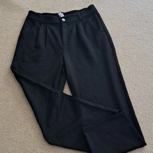 MEDIUM     HALARA FLEECE MIDRISE BUTTON / ZIPPER CASUAL PANTS - Picture 4 of 8